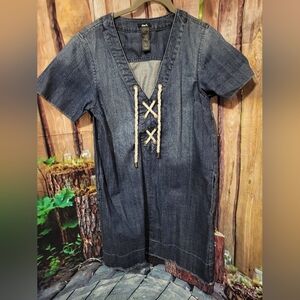 mark. Denim Lace-Up Dress